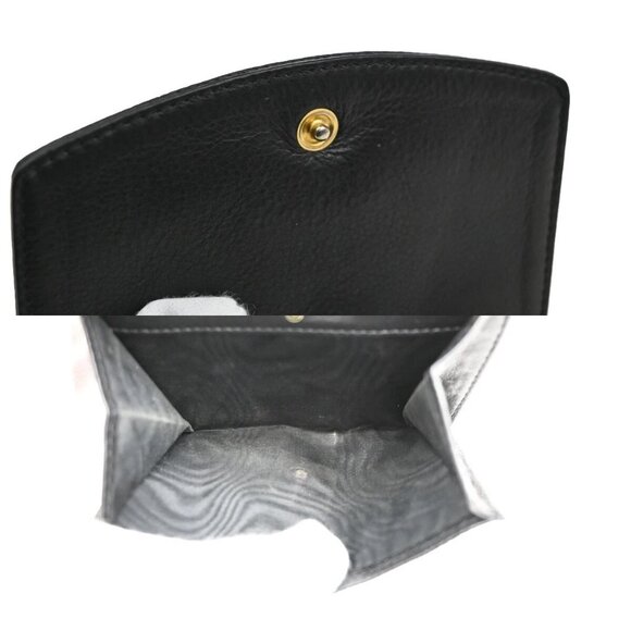 CHANEL CC Logo Compact Wallet Grained Calfskin Leather Black Vintage - Picture 12 of 16